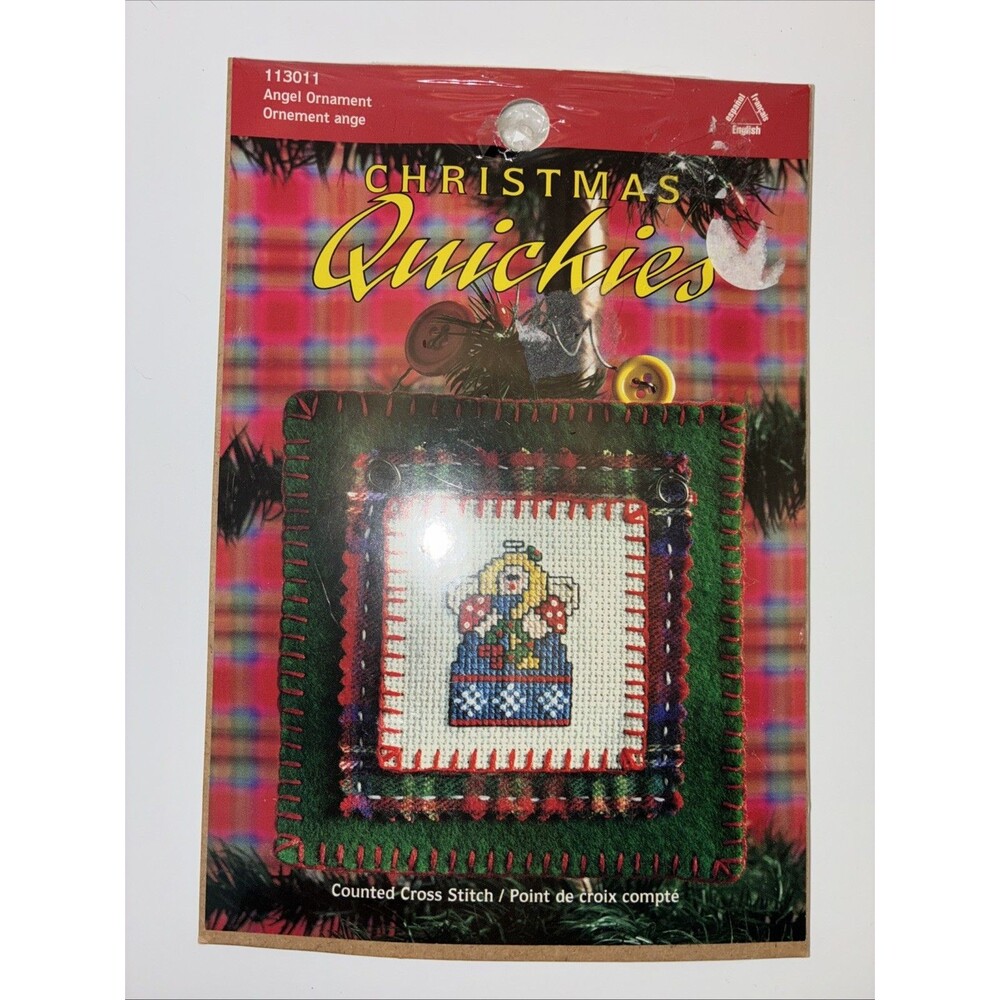 90s Cross Stitch Kit Angel Ornament Christmas Quickies Holiday Craft Leisure Art